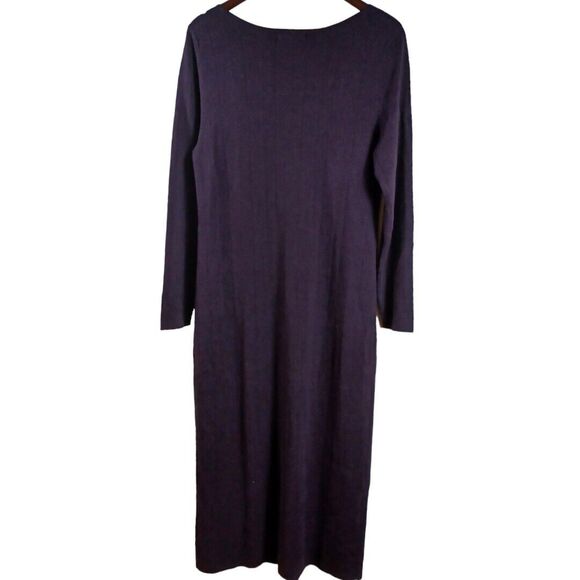 NWT Banana Republic Purple Wide Ribbed Knit Long Sleeve Slit  Sweater Dress Sz L - Picture 5 of 8